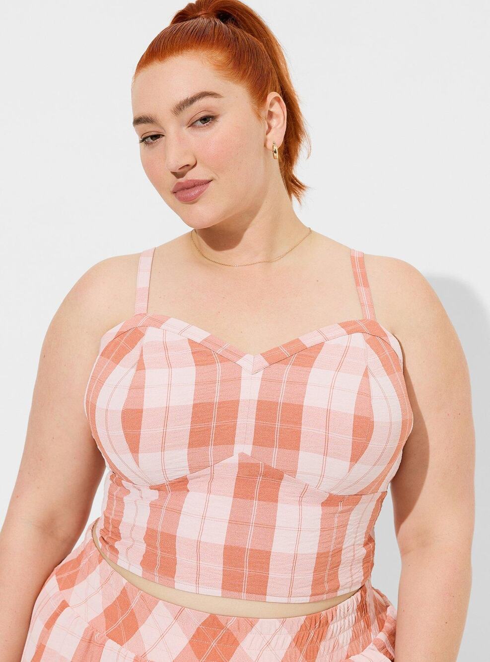 Torrid Seersucker Sleeveless Bralette, Buffalo Update, 4X, NWT